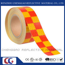 PVC Yellow and Red Chequer Safety Warning Reflective Tape (C3500-G)